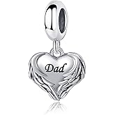 Wing of Angle Heart Love Dangle Charm for Pandora Bracelet Women Present