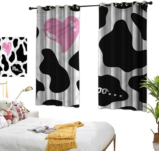 Amazon Com Lightly Sheer Curtains Cow Print Camouflage Pattern 54