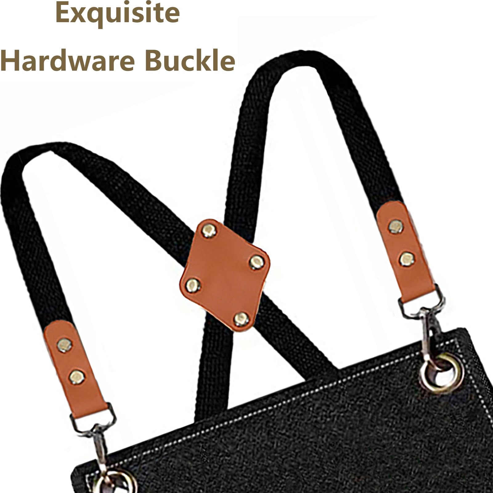 AFUN Chef Aprons for Men Women with Large Pockets, Cotton Canvas Cross Back Heavy Duty Adjustable Work Apron, Size M to XXL (Black)