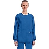 Cherokee Womens Scrub Jacket Nurse Snap Front Medical Uniform with Pockets, 2-Way Stretch, Easy Care Soft Fabric - WW310
