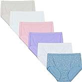 Hanes Women's Underwear Briefs Pack, 6-Pack, Pure Comfort Organic Cotton Brief Panties for Women, Full Coverage