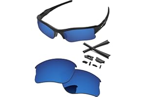 PapaViva Replacement Lenses & Rubber Kits for Oakley Flak Jacket XLJ OO9009 63mm Sunglass