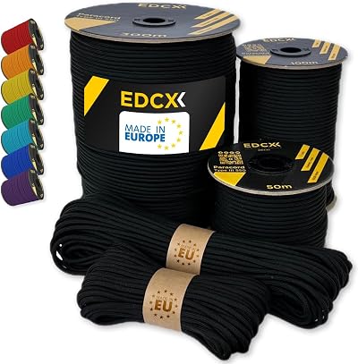 EdcX Paracord 4mm 550 Type III 32 Strands 7-Core 100% Nylon 50m