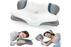 BESLOVO Cervical Neck Pillow for Pain Relief - Ergonomic Side Sleeper for Sleeping, Cooling Memory Foam Pillows for Neck Support, Contour Orthopedic Bed Pillow for Back Stomach Sleepers