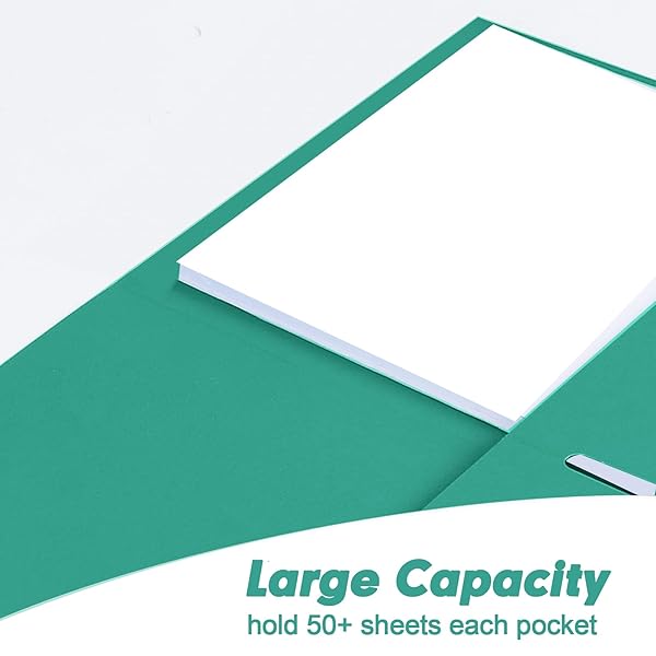TWO POCKET FOLDERS, RAZCC 100 PACK 2 POCKET FOLDERS FIT LETTER SIZE PAPER, PAPER FOLDERS WITH POCKETS FOR SCHOOL OFFICE BUSINESS HOME, ASSORTED 5 COLORS