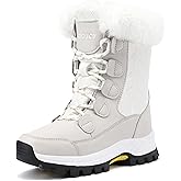 COOJOY Womens Waterproof Winter Snow Boots Warm Shoes Furry Mid Calf Lightweight Walking Hiking Booties