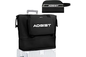 AOGIST Weekender Bag for Women, Heavy Duty Travel Tote Bag Sports Gym Bag Foldable Carry On Bag Large Overnight Bag
