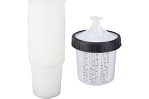 Jelquix 50PCS Disposable Paint Spray Liners and Lids System, 190Mic Filter 600ml Disposable Paint Sprayer Mixing Cup Liner an