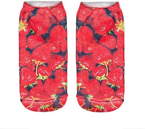 Lilac Beauty 3D Cotton Socks Short Socks strawberrys Crew Socks for Women Men Kids Boys Girls 28396