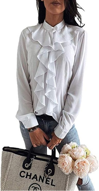 ruffle button down shirt