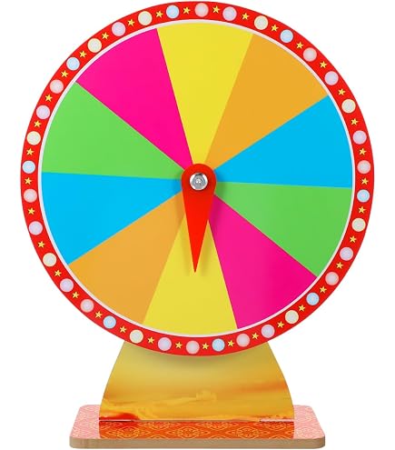 NQEUEPN Roue De Prix 40cm 10 Emplacements - Table Roulette Fortune Avec Support Et Marqueur Effaçable
