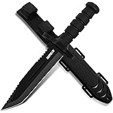 Dispatch Fixed Blade Hunting Knife with Sheath, 12-inch Survival Knives for Men Tactical Bowie Knife with Non-Slip Handle for Bushcraft, Outdoor Camping