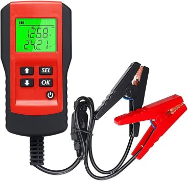 Amazon Com Kkmoon Digital 12v Car Battery Tester Cca 100 9999 Load Tester And Analyzer Of Battery Life Percentage Voltage Resistance And Deep Cycle Battery Red Automotive