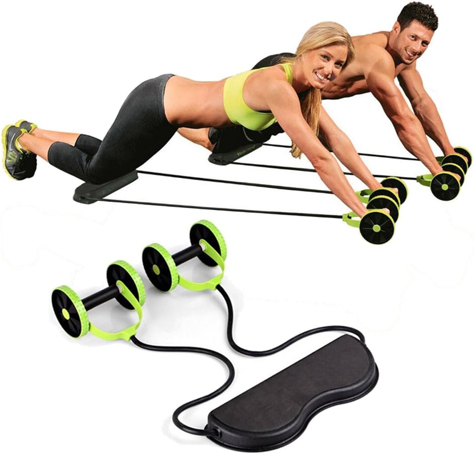 New Sport Core Double AB Roller Exercise Equipment,Professional Ab Wheel Roller Supports,Abdominal Workout Machine