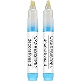 Marspark 2 Set Wax Resist Pens for Pottery, Refillable Underglaze Pens | Underglaze DIY Ceramic Pen Not Contain Wax for Decorating Under Pottery Bisque Glaze, Smooth Writing Art Glaze Pens