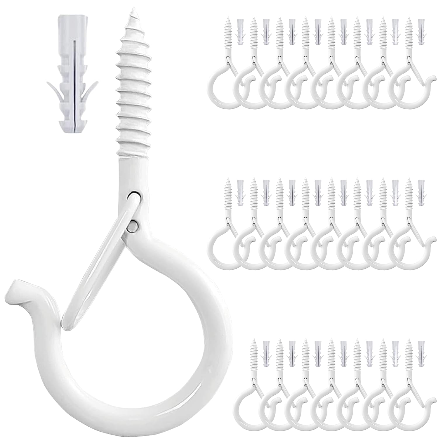 Etoolia 24 Pcs Q Hanger Hooks with Safety