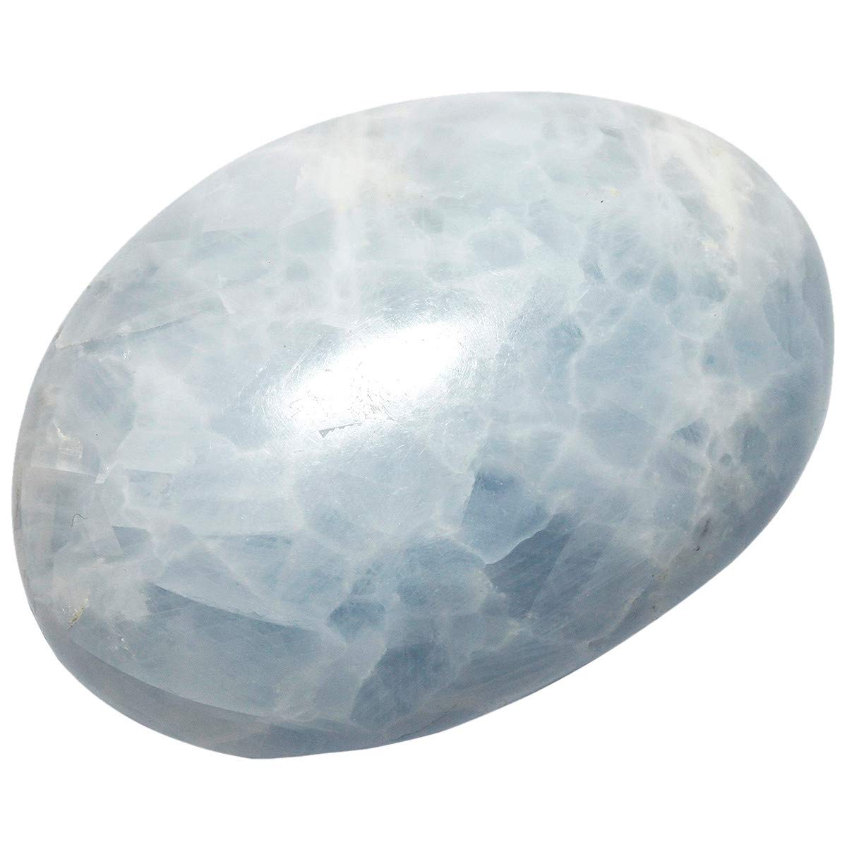 Nupuyai Celestite Irregular Tumbled Polished Stone,Pocket Palm Worry Stone for Therapy,Healing Crystal for Meditation