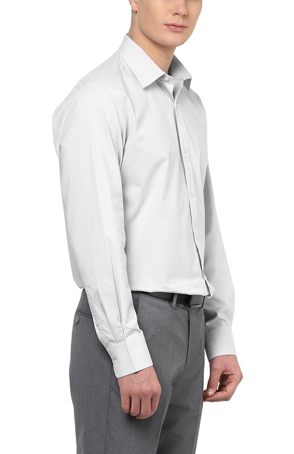 american crew men's full sleeve solid shirt with pocket (grey)
