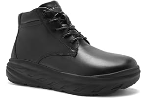 ORTHOCOMFOOT Men's Orthopedic Diabetic Winter Boots: Comfortable Wide Toe Box Warm Arch Support Plantar Fasciitis Leather Dress Oxfords Shoes, Casual Walking Snow Ankle Mid Boots for Foot and Heel Pain Relief