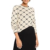 NIC+Zoe Womens Geo Argyle Doubleknit Sweater