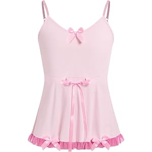 ABAFIP Men's Crossdressing Lingerie Mini Babydoll Ruffle Mesh Trim Bowknot Color Contrast Femboy Sleepwear