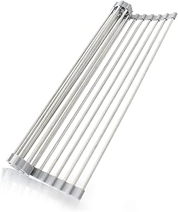Roll Up Dish Drying Rack, BENEECA Over The Sink Dish Drying Rack Stainless Steel Foldable Roll Up Dish Rack for Smal Sink 17