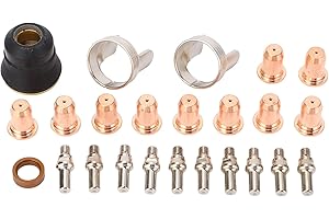 HYUDUO 24 Piece IPT40 Tip Electrode Kit for Cut 55DS Pro Cut 65DS Plasma Cutter Consumables Set with Brass Zinc Alloy Stainless Steel Material