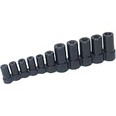Lisle 70700 Tap Socket Set, 11 Pieces | 11 sockets fit all number and fractional taps through 1/2" and 1/8" NPT taps manufactured to M.C.T.I. standards