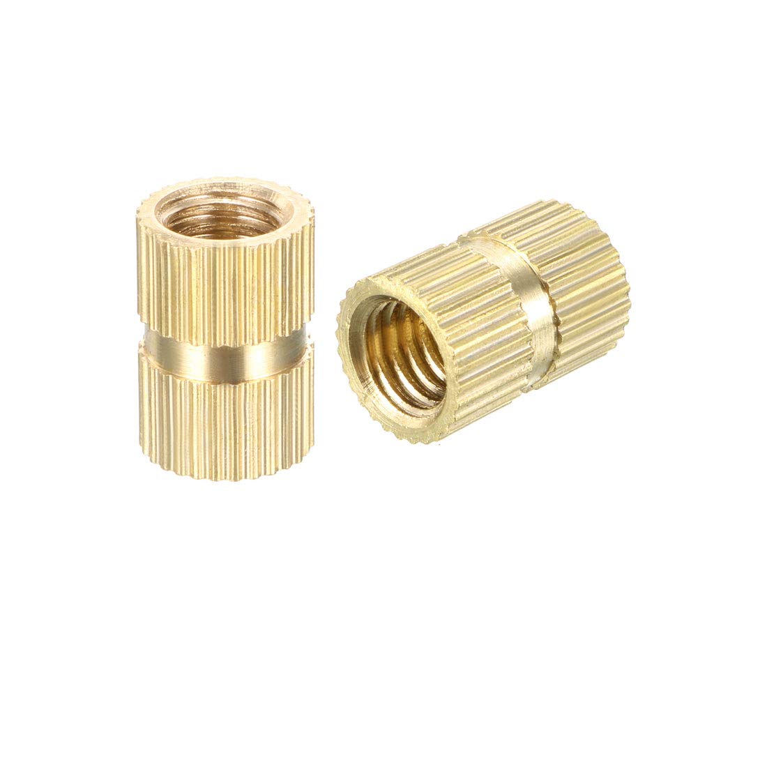 sourcing map Knurled Insert Nuts - 100Pcs M6 x 12mm Length x 8.5mm OD Female Thread Brass Threaded Insert Embedment Nut for 3D Printer