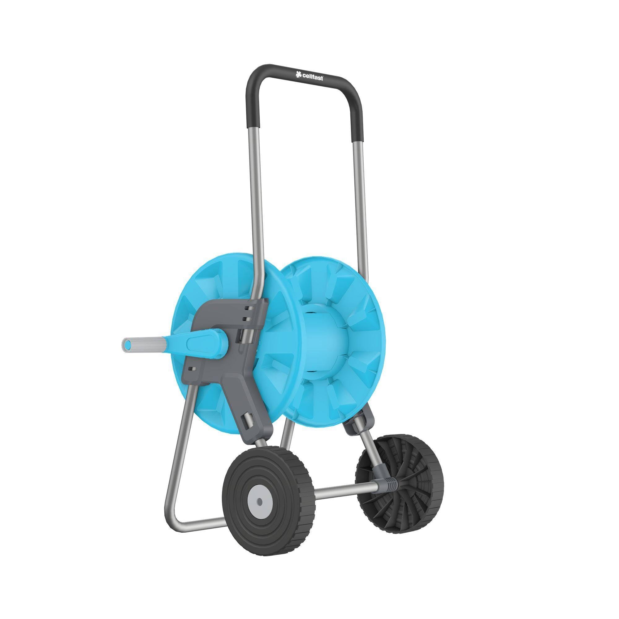 Cellfast Garden Hose Cart ALUPLUS 1/2" 45m, Hose Reel, Aluminium Construction, Lightweight, Corrosion Resistant, Convenient Transport and Storage of a Hose, 55-250