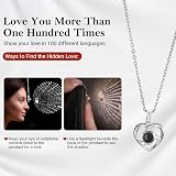 Emibele Preserved Red Rose & Heart Necklace Gift for Mom Grandma Wife view 3