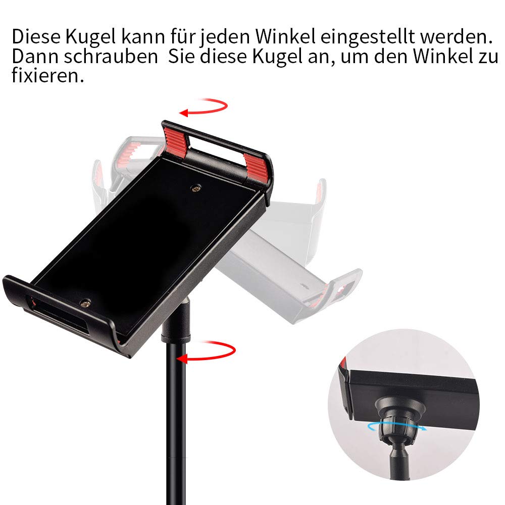 Racksoy 360-Grad Verstellbare Schwanenhals-Tablet-Telefon Stehen Handy Halter, Handy Halterung, Flexible Lange Faule Arm Clip Phone Mount für iPad iPhone-Serie/Samsung Galaxy-Serie und Vieles Mehr