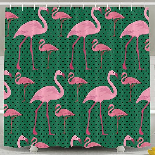 Pictures Of Funny And Happy Flamingo Shower Curtain Design 72" X 78" 100% Polyester Shower Curtain