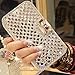 JANDM Compatible with Galaxy S6 Edge Plus case,Bling Crystal Rhinestone Leather Diamond Rhinestone Luxury Flip Wallet Card Skin Case Cover for S6 Edge+ Plus