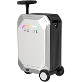 AOTOS Smart Rideable luggage-Roller carry-on luggage 22x14x9-TSA,Airline-Approved 22 inch Hardshell,Zipperless Travel Suitcase with Rolling Wheels,App Control-Cabin Suitcase for Airport Travel(Silver)
