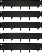 Harbour Housewares 5M Galvanised Steel Lawn Edging 8cm Face Black