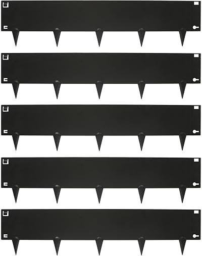 Harbour Housewares 5M Lawn Edging Border 16cm Face Height Black Galvanised Steel