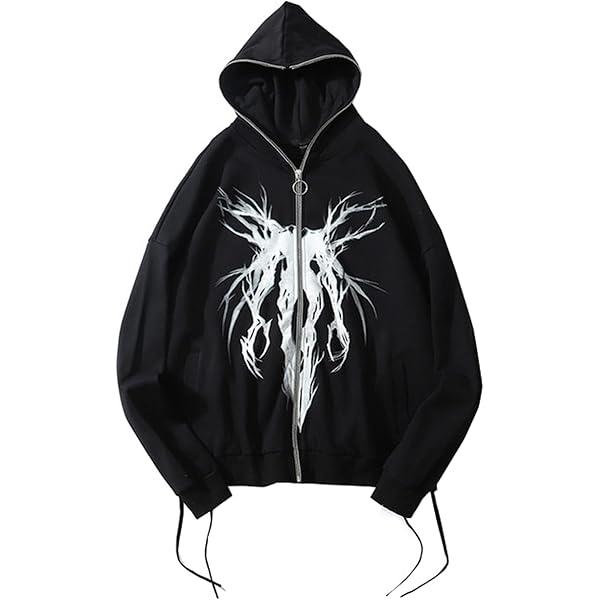 Amazon.com: Easyoyo Zip Up Hoodie for Men Women, Gothic Y2K