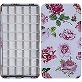 FCLUB Watercolor Palette Paint Tin Case with 40pcs White Plastic Empty Watercolor Half Pans Carrying Magnetic Squares- Artist