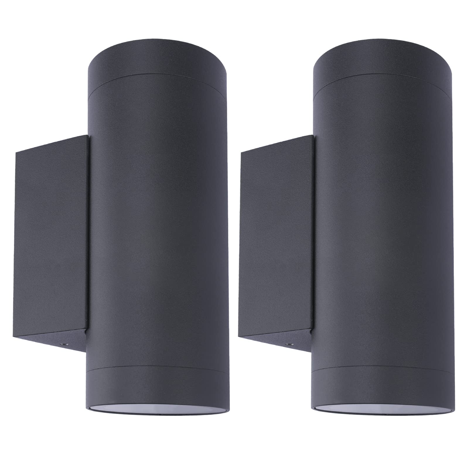 Klighten 2 pcs Outdoor Wall Lights IP65, Up Down Outside Lights, Exterior Lighting Aluminum Modern Wall Lamp for Garden Entrance Terraces, Socket GU10, Bulb not Included, Anthracite