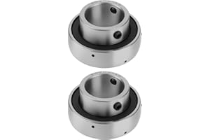 ECSiNG 2Pcs Insert Bearing 1" Insert Ball Bearing with Set Screws SB205-16 for Mower Seeder Cultivator Wood Chippers Snow Blo