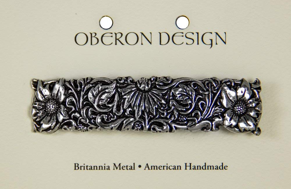Wildflower Hair Clip, Medium Hand Crafted Metal Barrette Made in the USA with a 70mm Imported French Clip by Oberon Design : Beauty