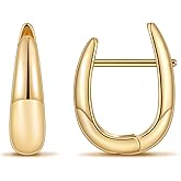 micuco Gold Hoop Earrings for Women, Gold Chunky Hollow Thick Hoops Earrings for Women