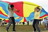GSi 24 ft Rainbow Kids Play Parachute with Handles and Carry Bag view 2