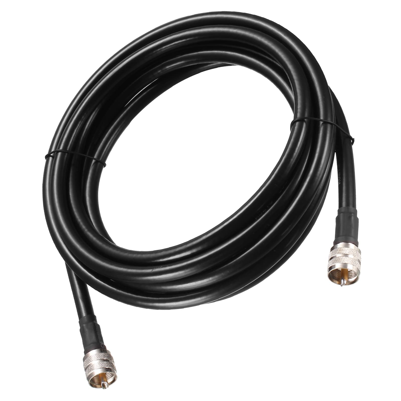 Rebower RG213 Coaxial Cables UHF (PL259) Male to UHF (PL259) Male, [for Antenna Radio Transceiver] - 12Feet/ 50 Ohm/Black/ 1Pcs — image 1