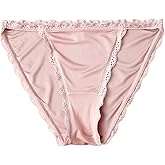 FEELITS 100% Mulberry Silk Tanga, Sexy High Cut String Bikini Panties for Women, Ultra Breathable