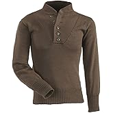 US Army Military 5 Button Sweater Geniune Issue 100% Knitted Wool Brown (Small, s)