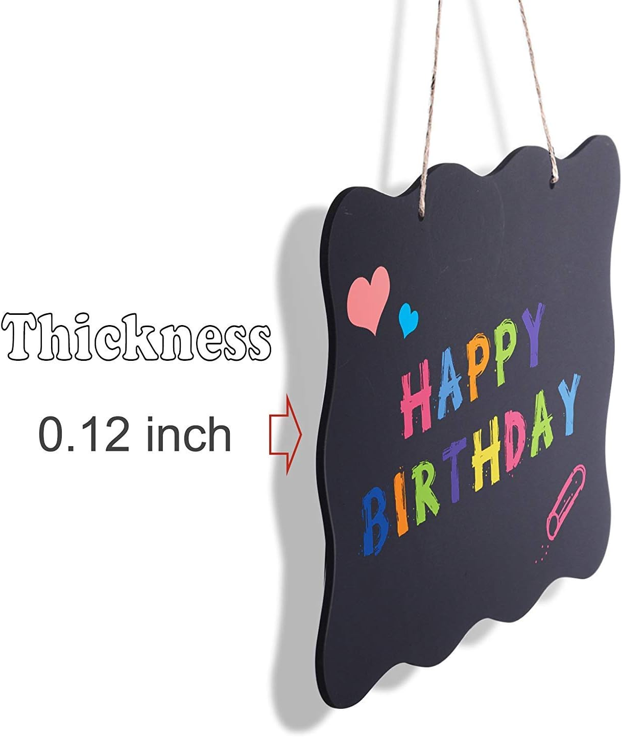 AUSTOR 3 Pack Chalkboard Sign 8x10 inch Double Sided Erasable Message Board with Hanging String and Cleaning Cloth for Wedding, Kitchen and Crafts : Office Products