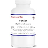 Vanillin, Crystals/Powder, 99% Minimum, 100 Grams