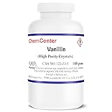 Vanillin, Crystals/Powder, 99% Minimum, 100 Grams